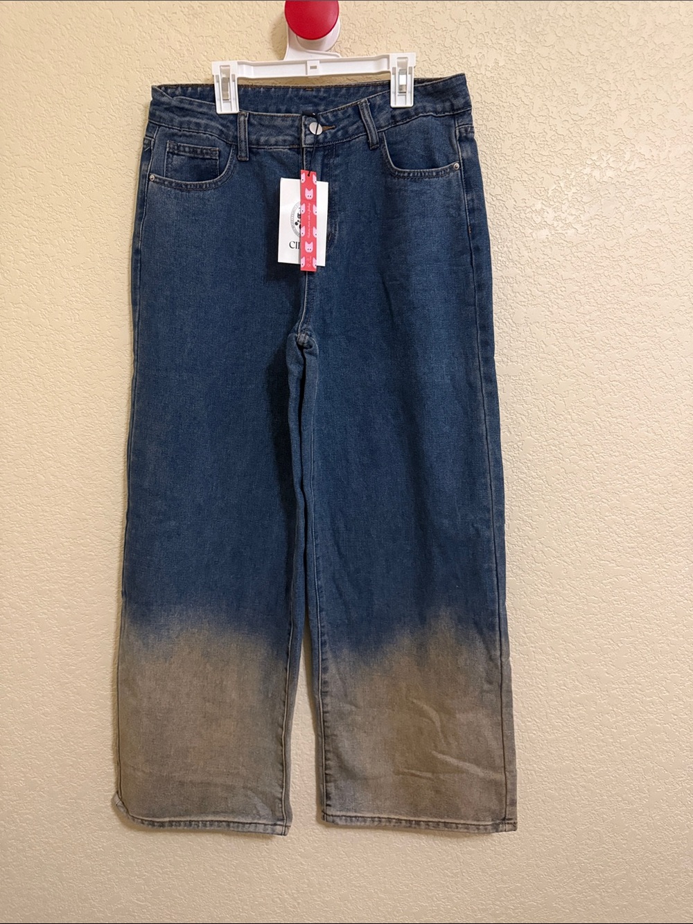 Cider Denim Wide Leg Ombre Jeans Size Medium Blue Wash High Rise NWT Size M